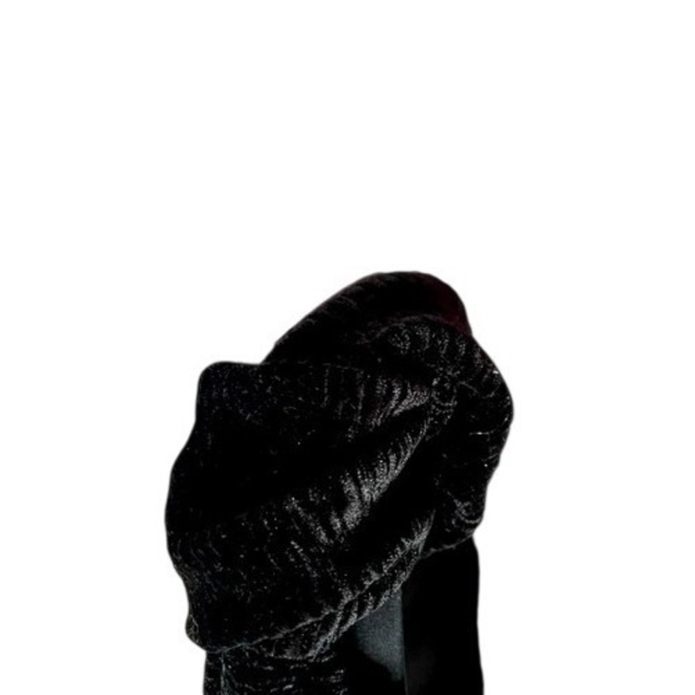 Black Velvet Knot Headband Twist Fabric Hair Accessory - Picture 2 of 2